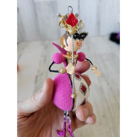 Pier 1 Queen jointed glitter metal valentine ornament vintage Xmas tree wand pin - Picture 8 of 10